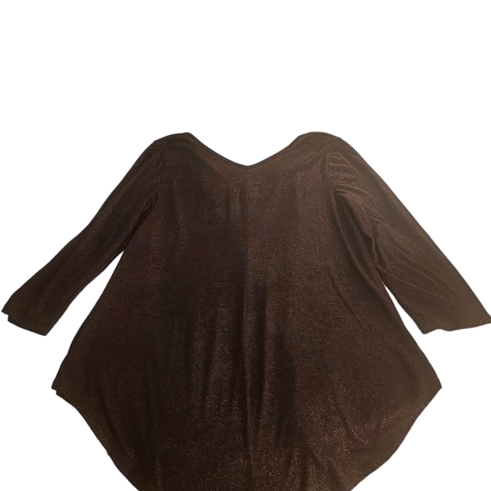 Maurices 24/ 7 Women Top Size L Purple W Silver Mixed, Cross String Around Neck - Picture 3 of 8